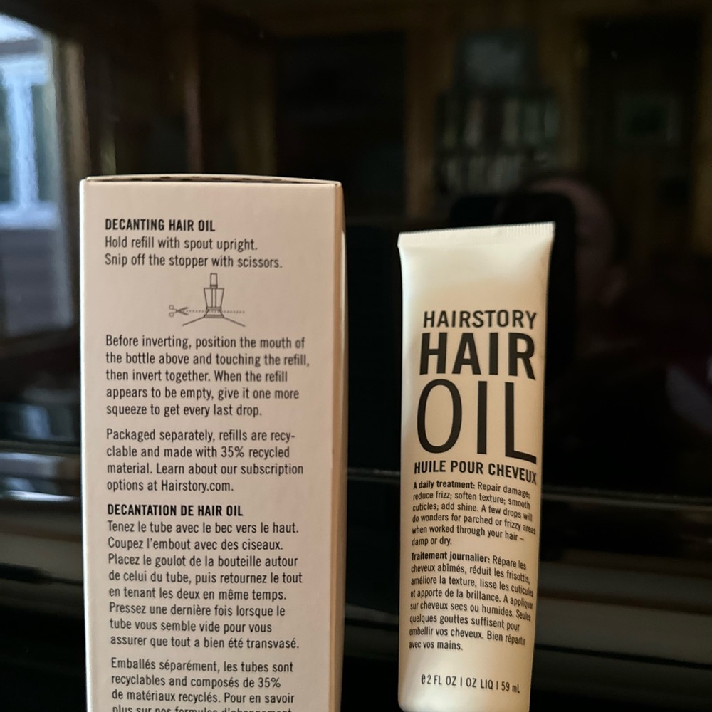 Hairstory Hair Oil & Glass Decanter, 2 fl oz, NWB - Picture 2 of 10